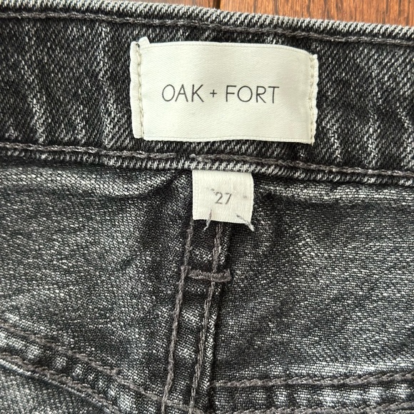OAK + FORT Charcoal Gray High-Rise Straight Leg Jeans - Picture 3 of 4